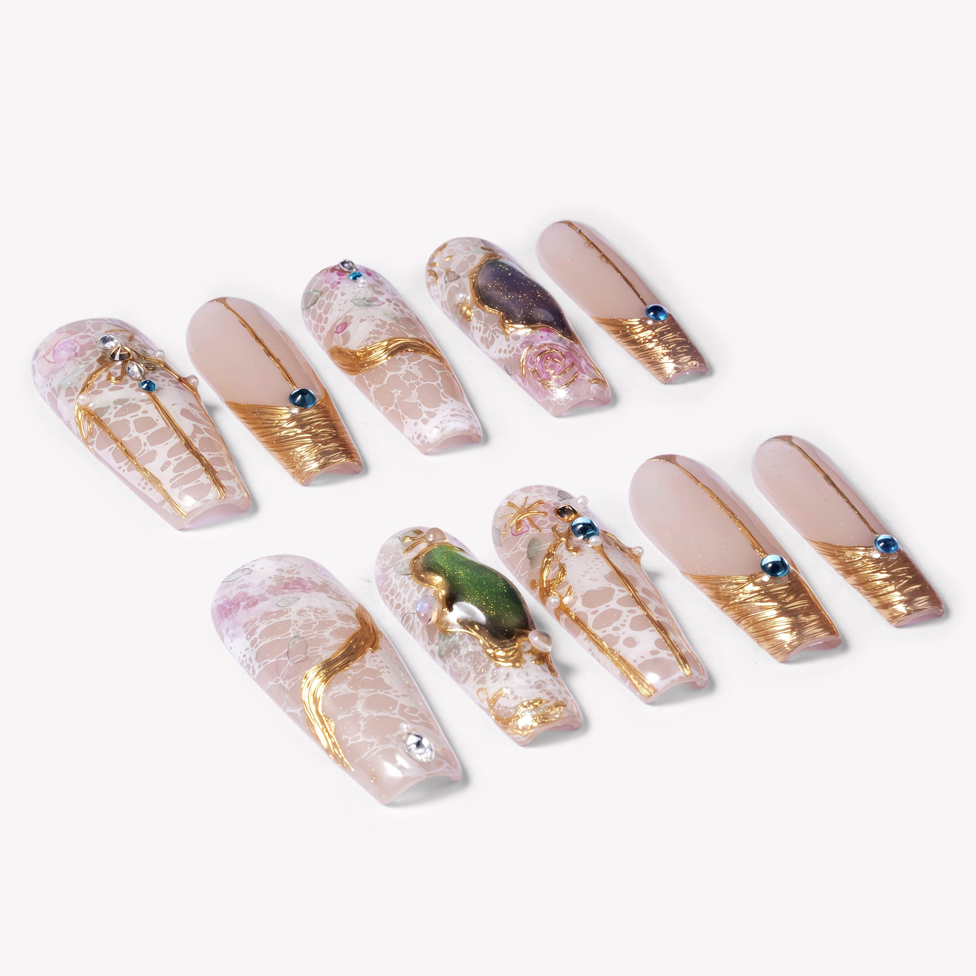 Enchanted Garden Handmade Press On Nails