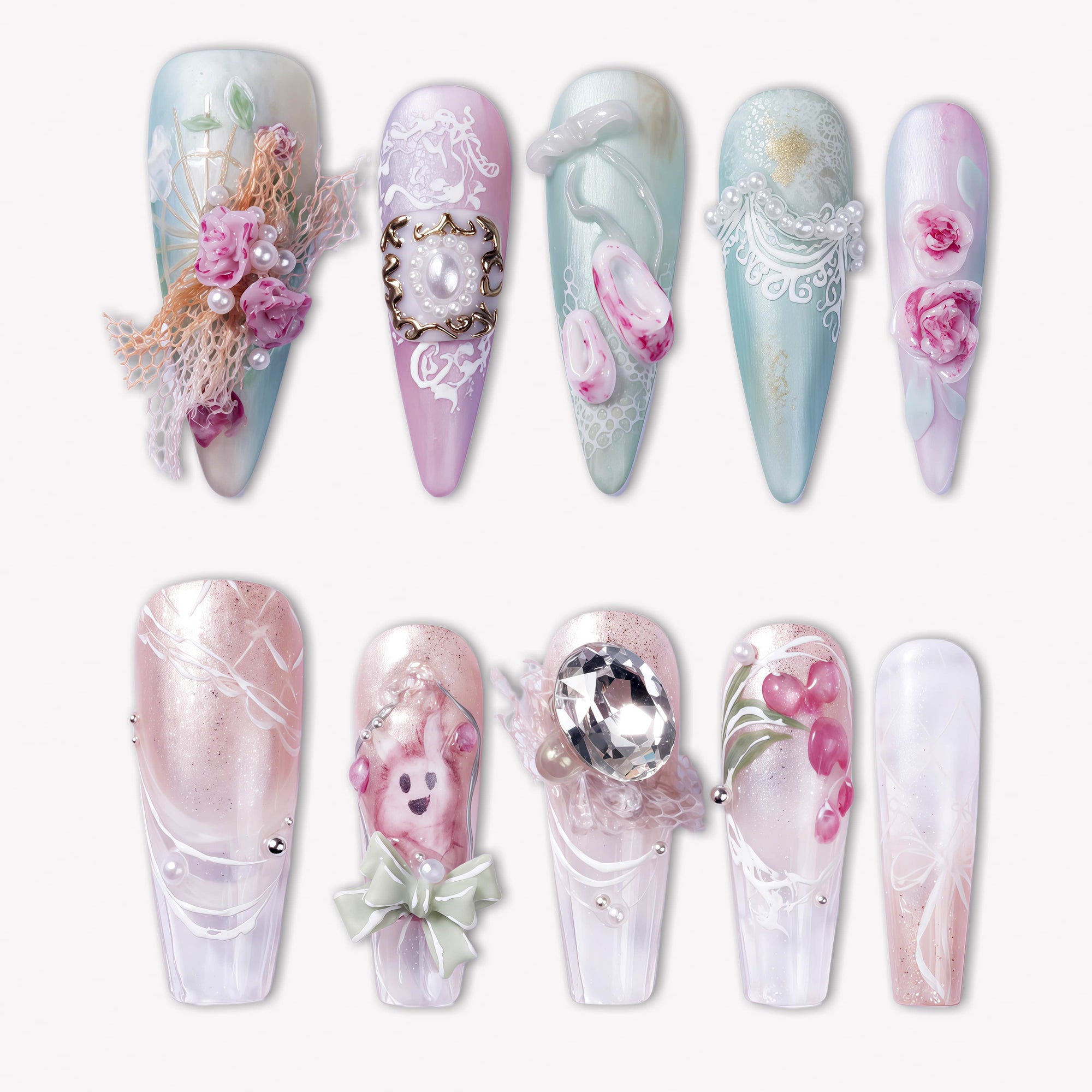 Rococo Reverie Handmade Press On Nails