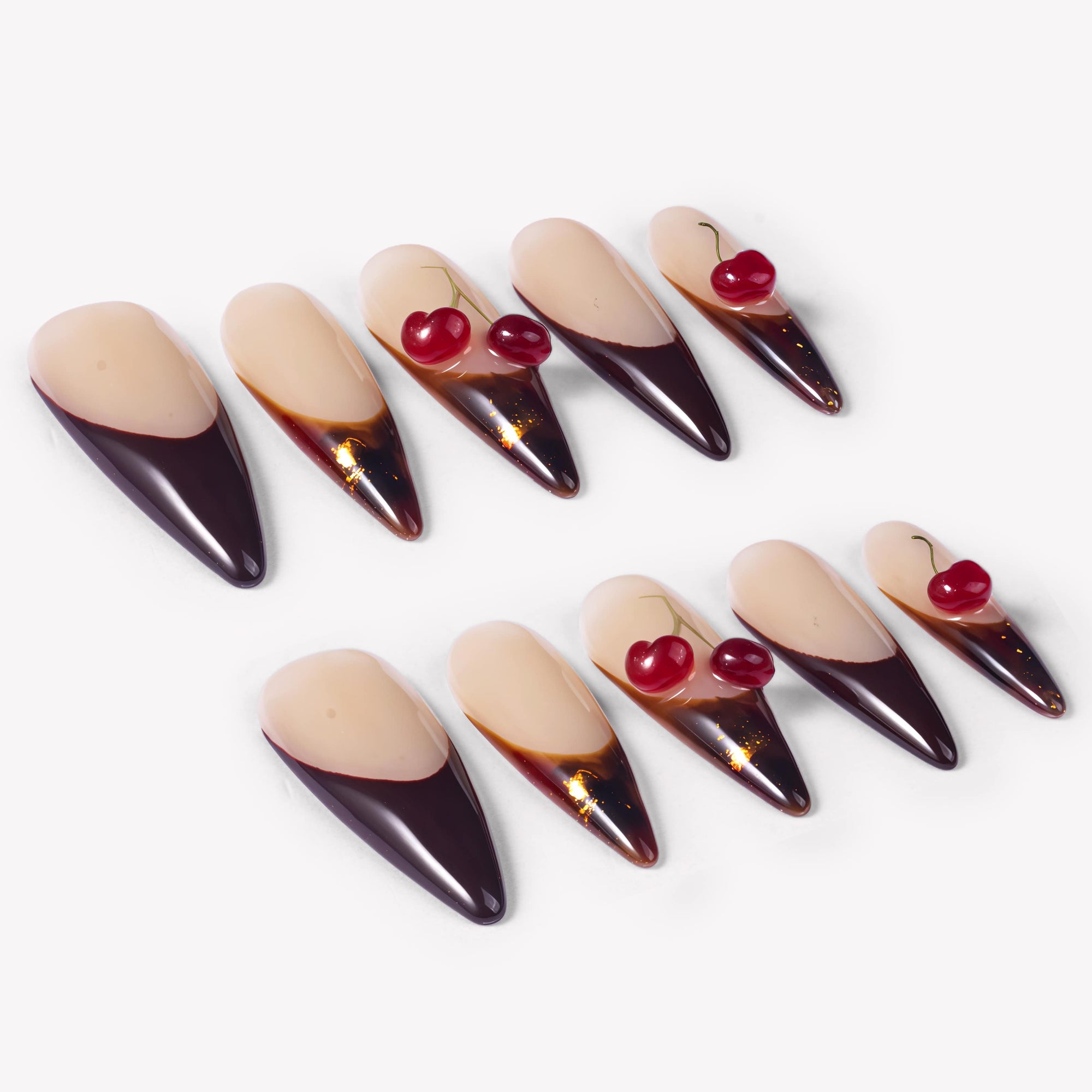 Cherry Noir Handmade Press On Nails