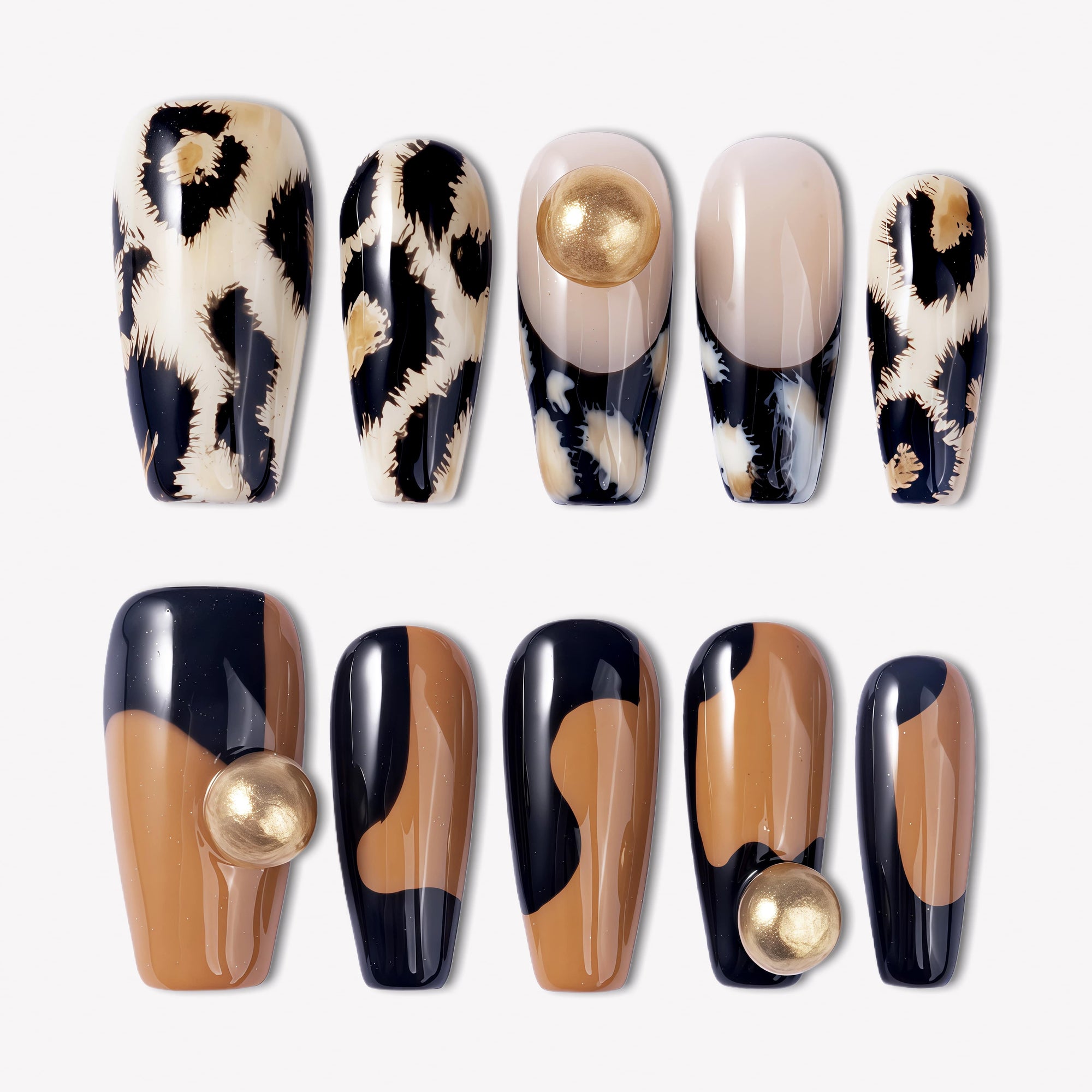 Safari Geo Handmade Press On Nails
