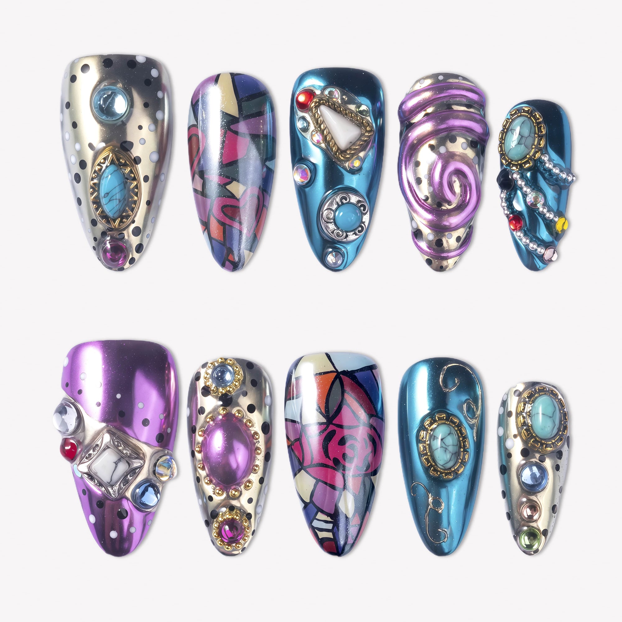 Pop Nouveau Handmade Press On Nails