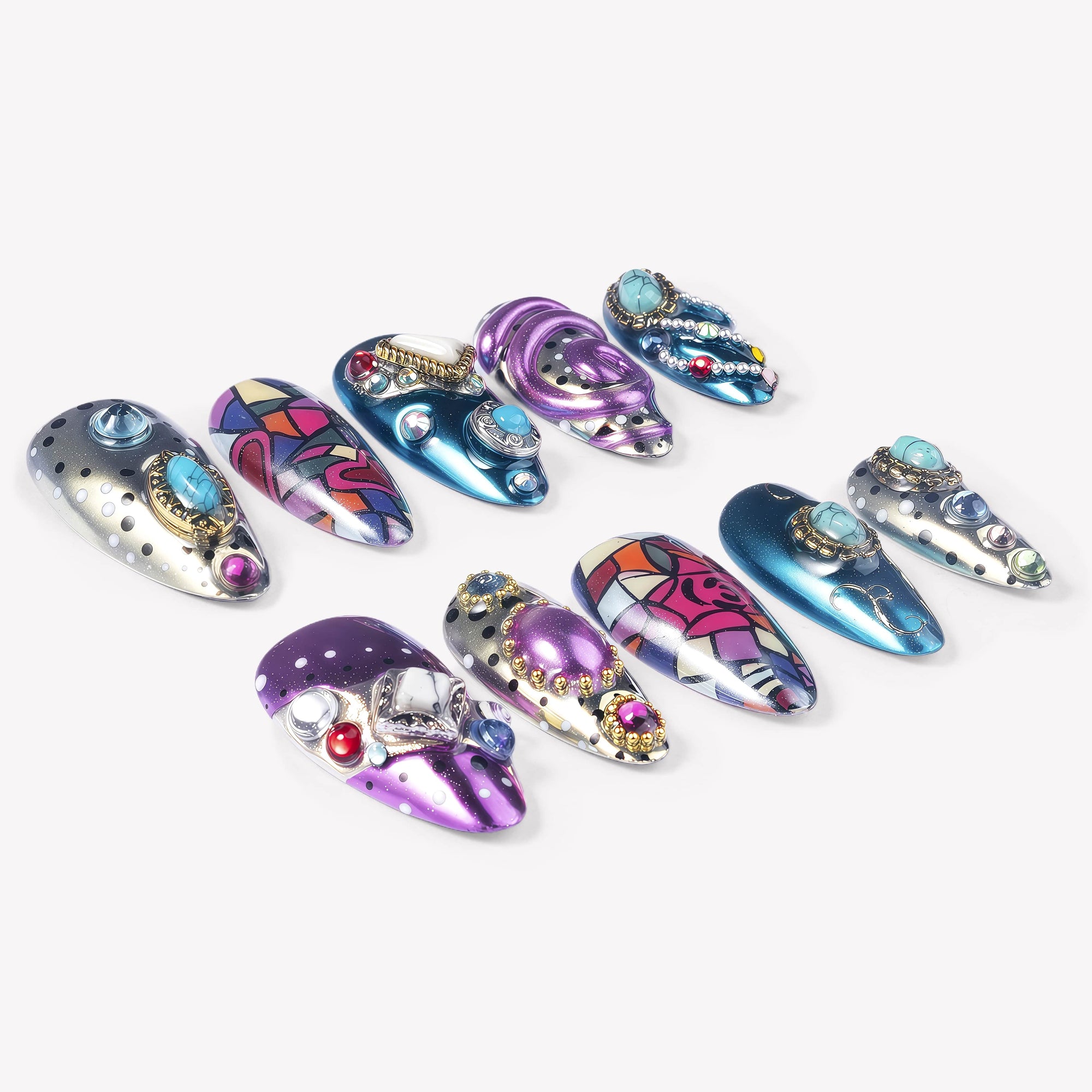 Pop Nouveau Handmade Press On Nails
