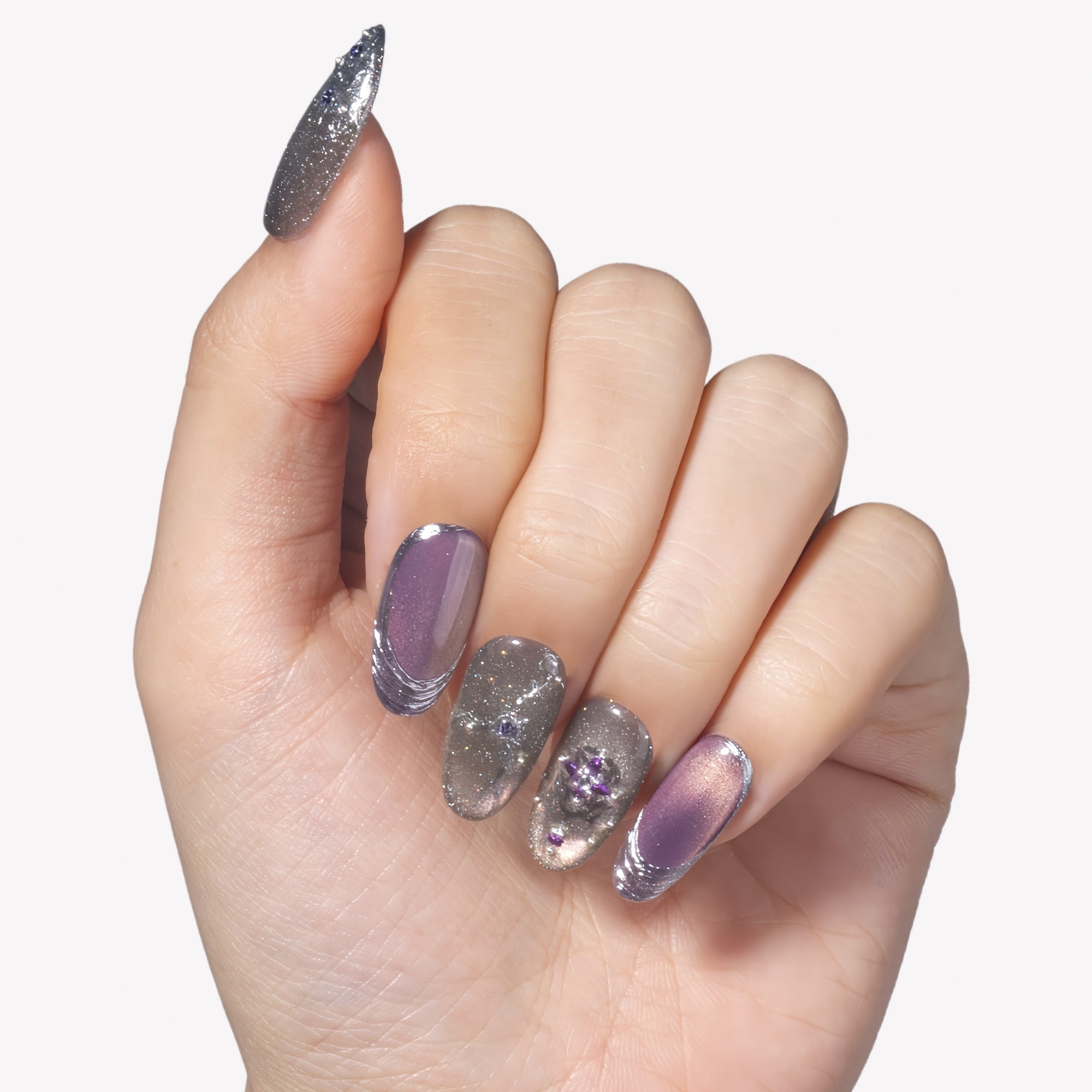 Amethyst Universe Handmade Press On Nails