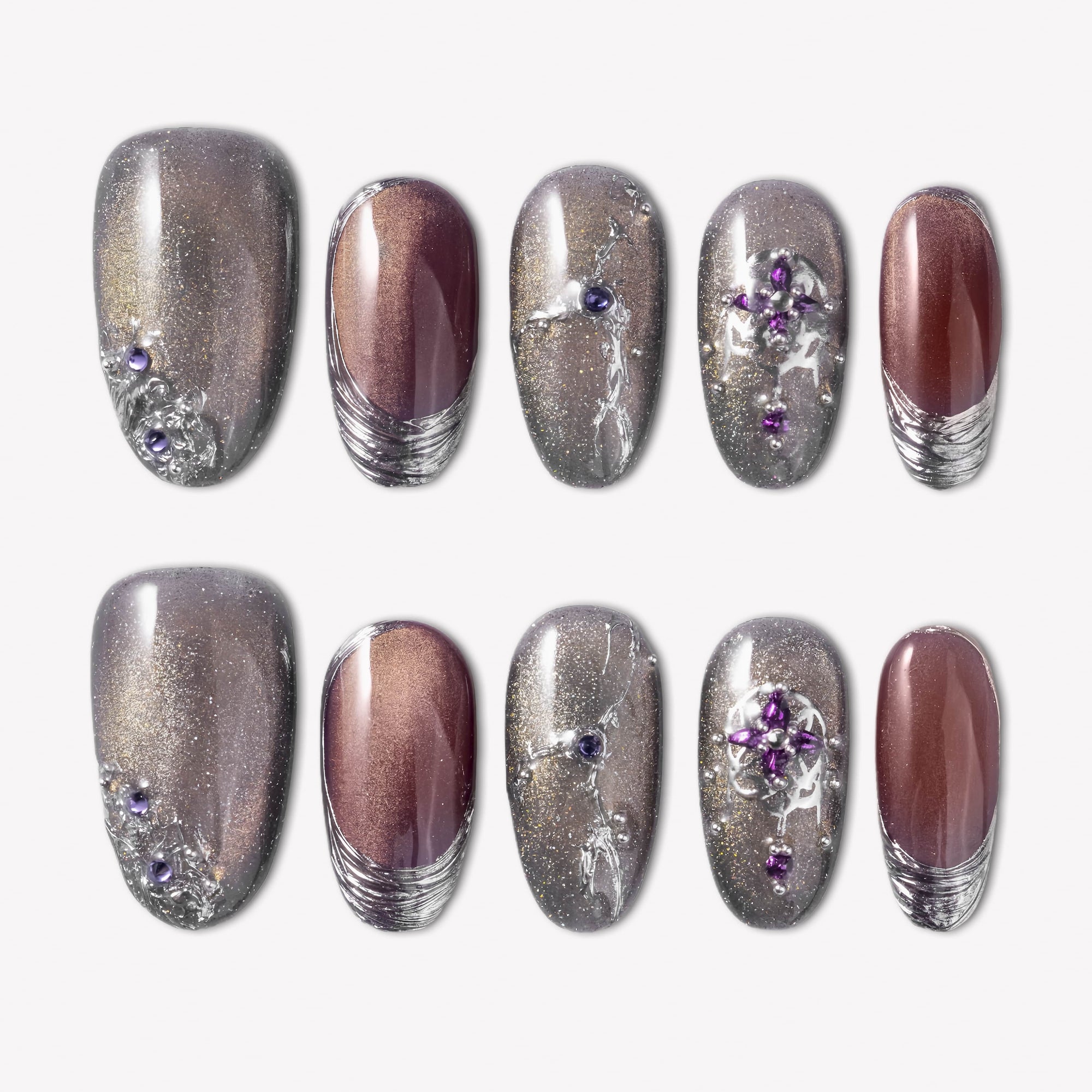 Amethyst Universe Handmade Press On Nails