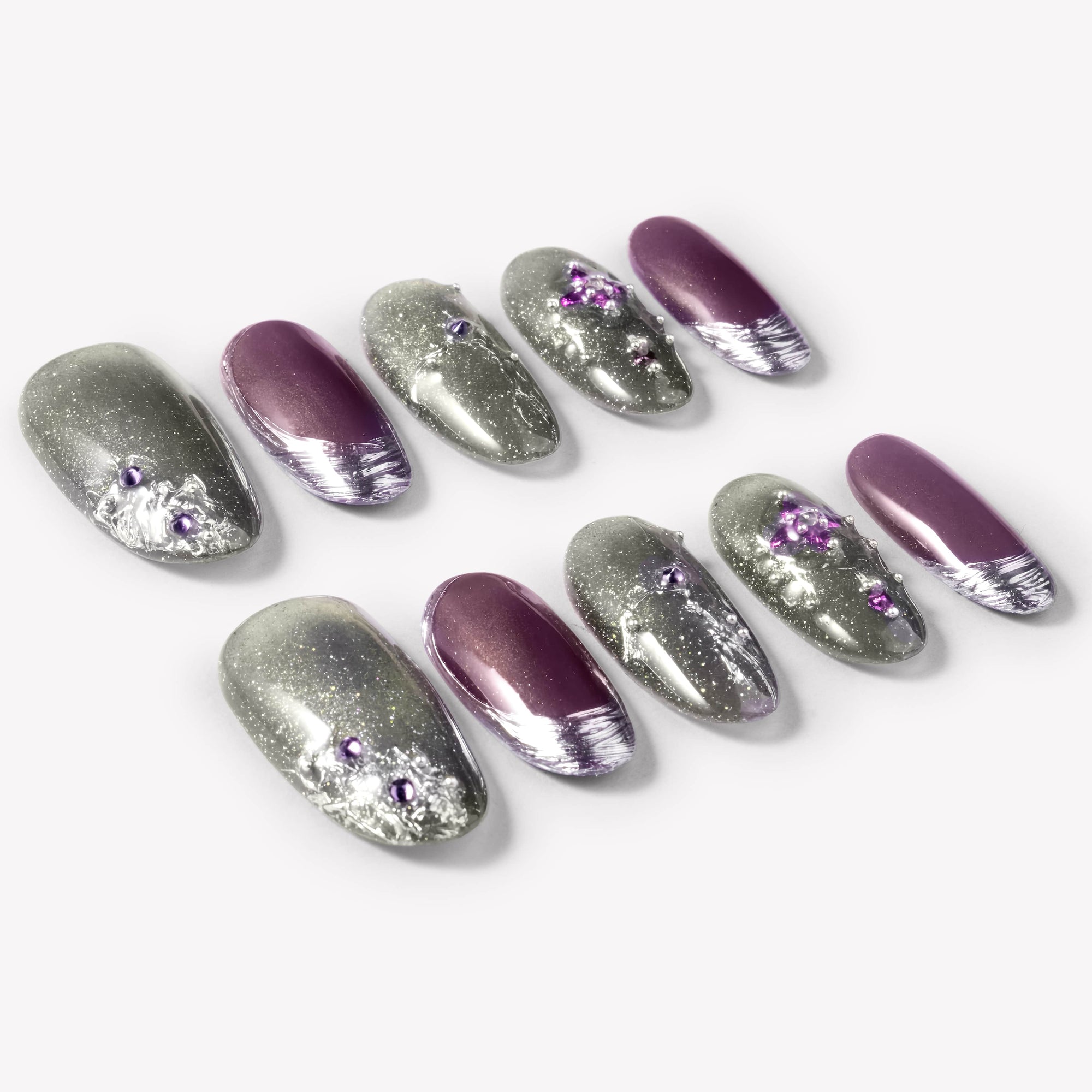 Amethyst Universe Handmade Press On Nails