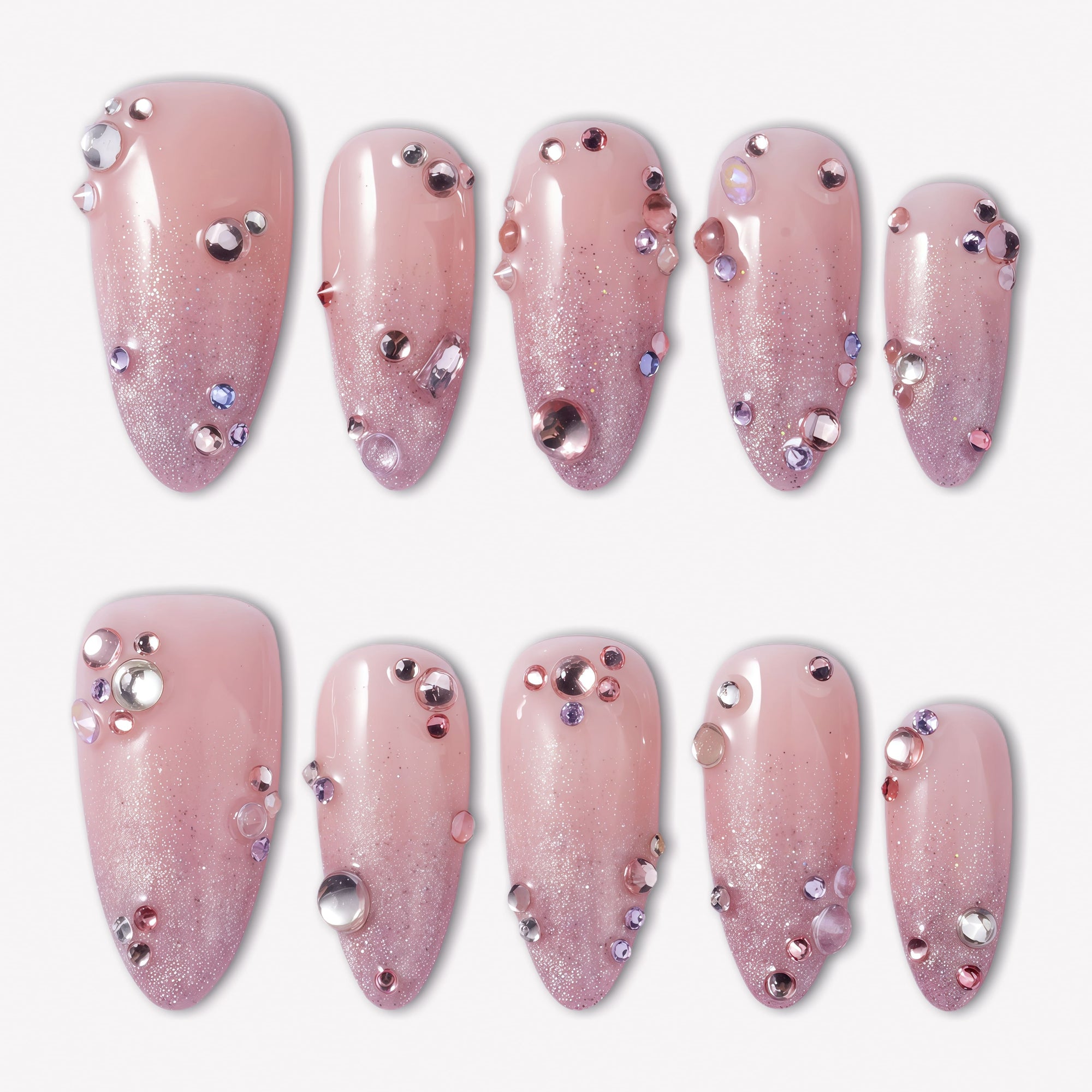 Pink Fairy Dust Handmade Press On Nails