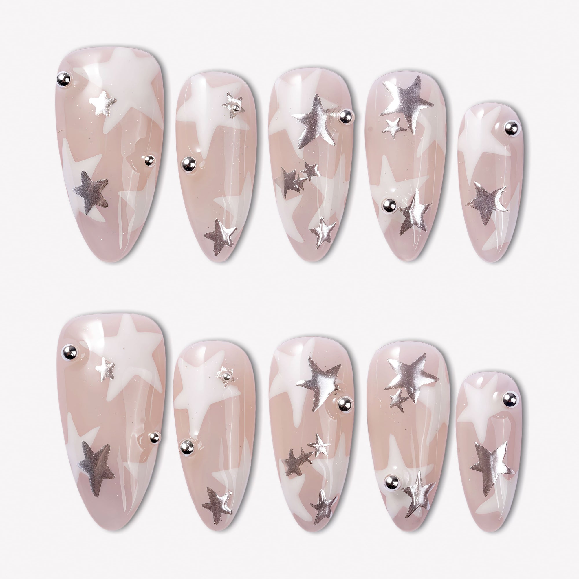 Starlit Whisper Handmade Press On Nails