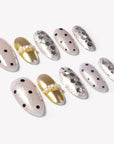 Golden Soirée Handmade Press On Nails
