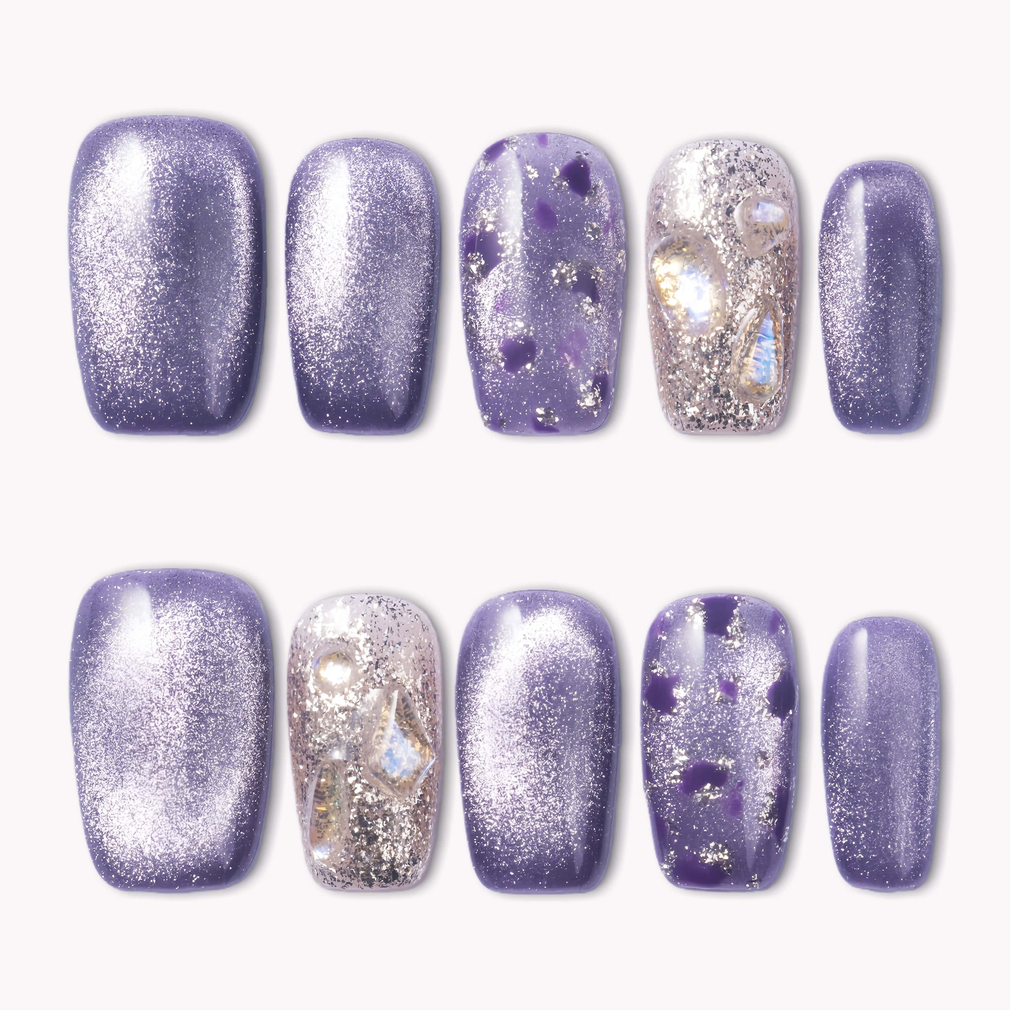 Amethyst Veil Handmade Press On Nails