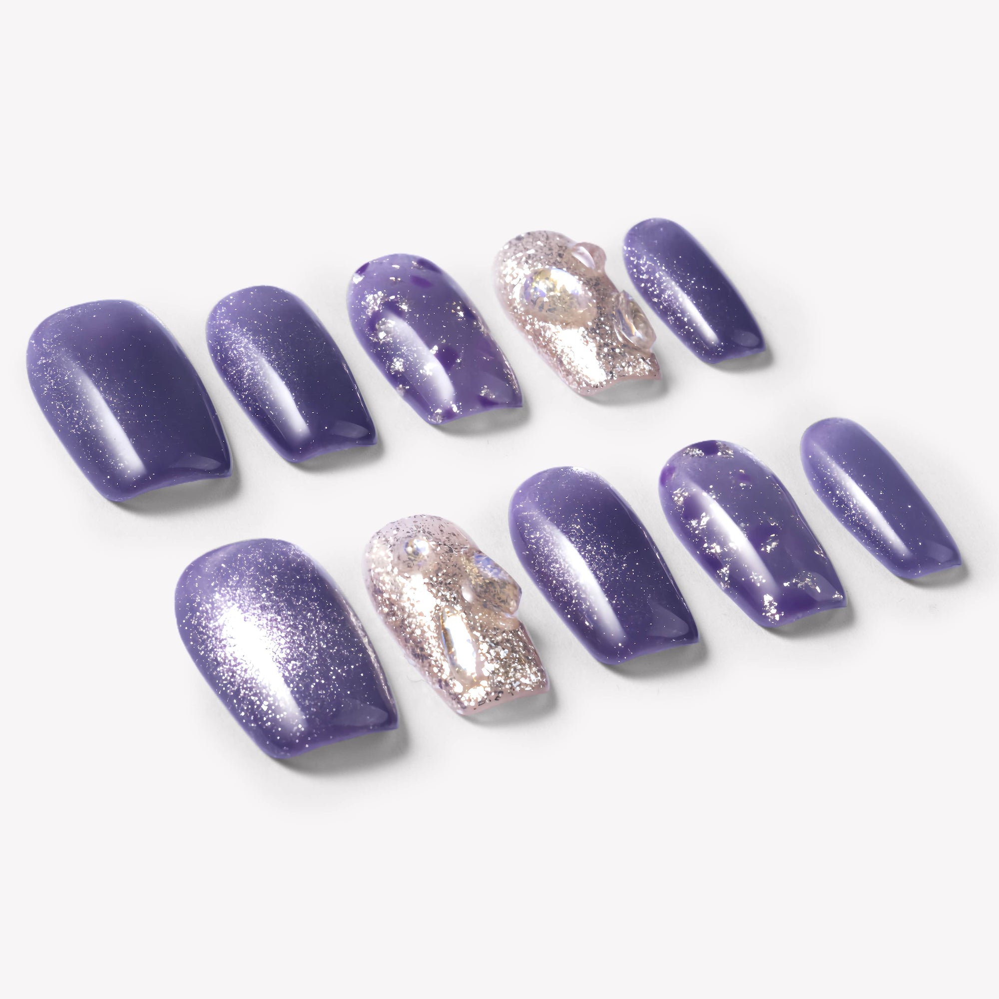 Amethyst Veil Handmade Press On Nails