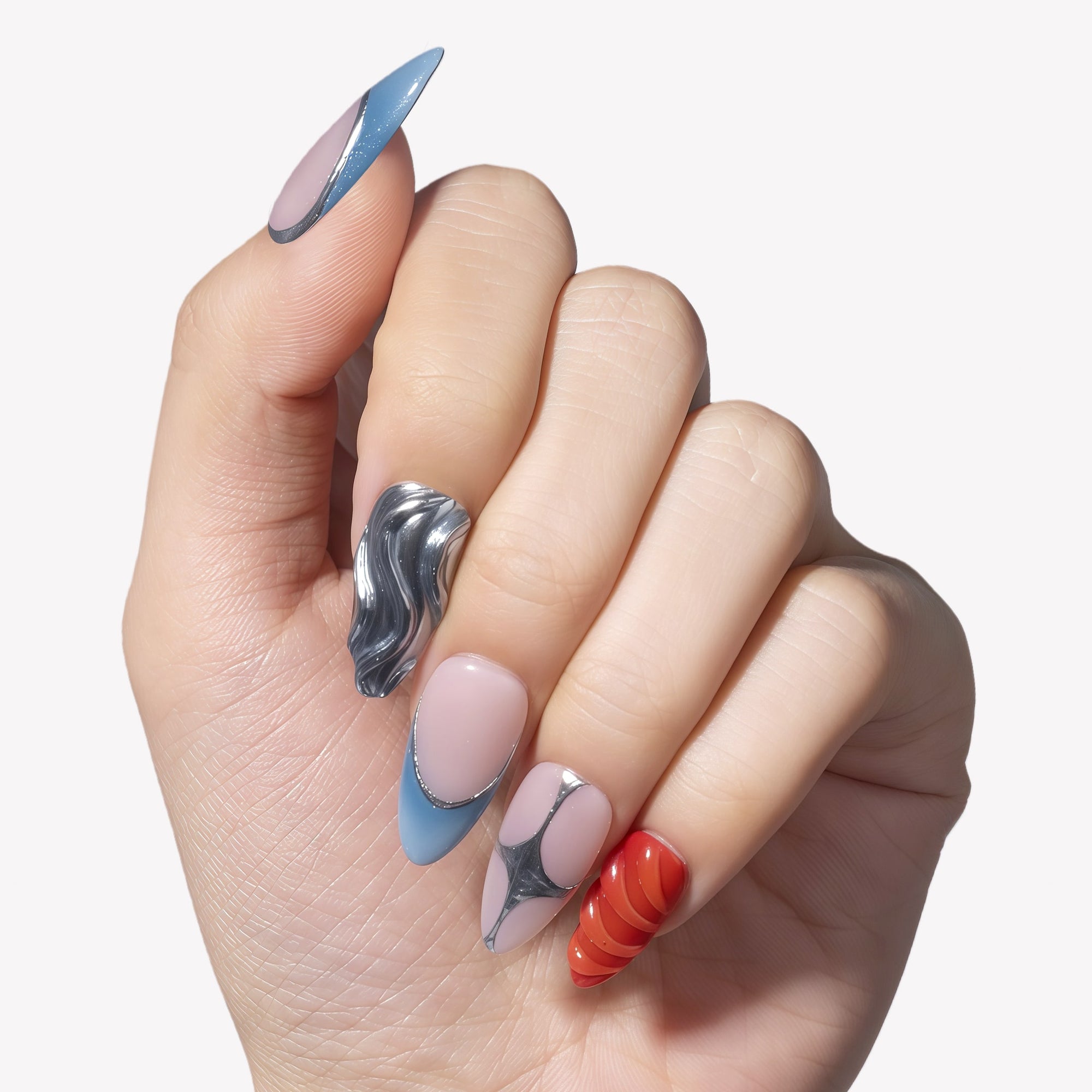 Liquid Mercury Handmade Press On Nails
