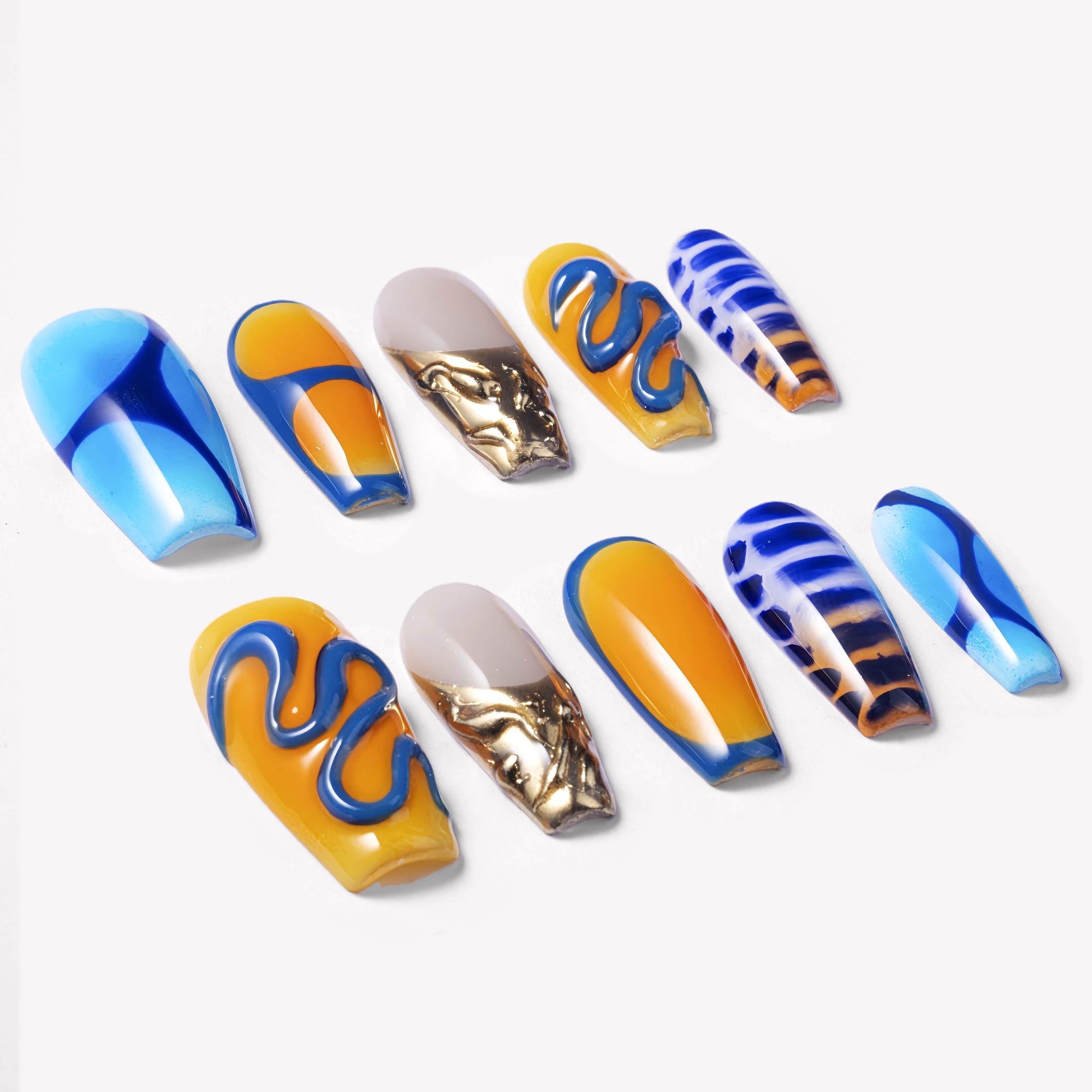 Solar Tide Handmade Press On Nails