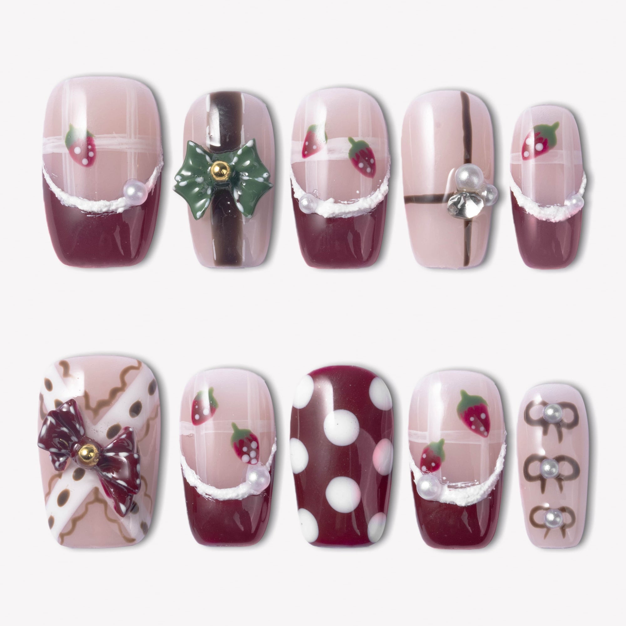 Berry Parfait Handmade Press On Nails