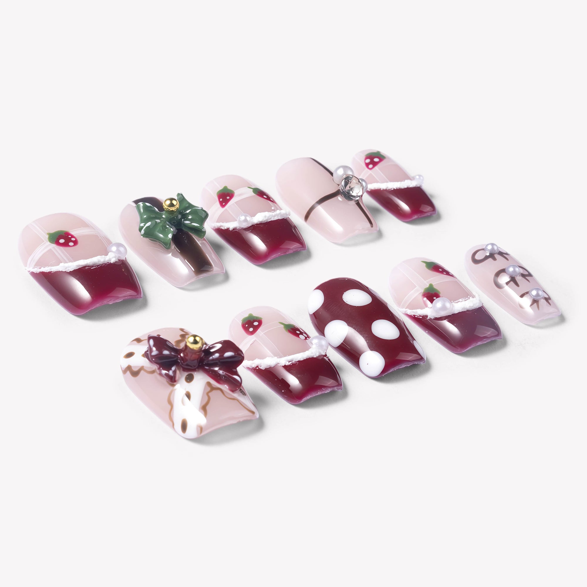 Berry Parfait Handmade Press On Nails