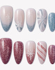 Frosted Peppermint Handmade Press On Nails