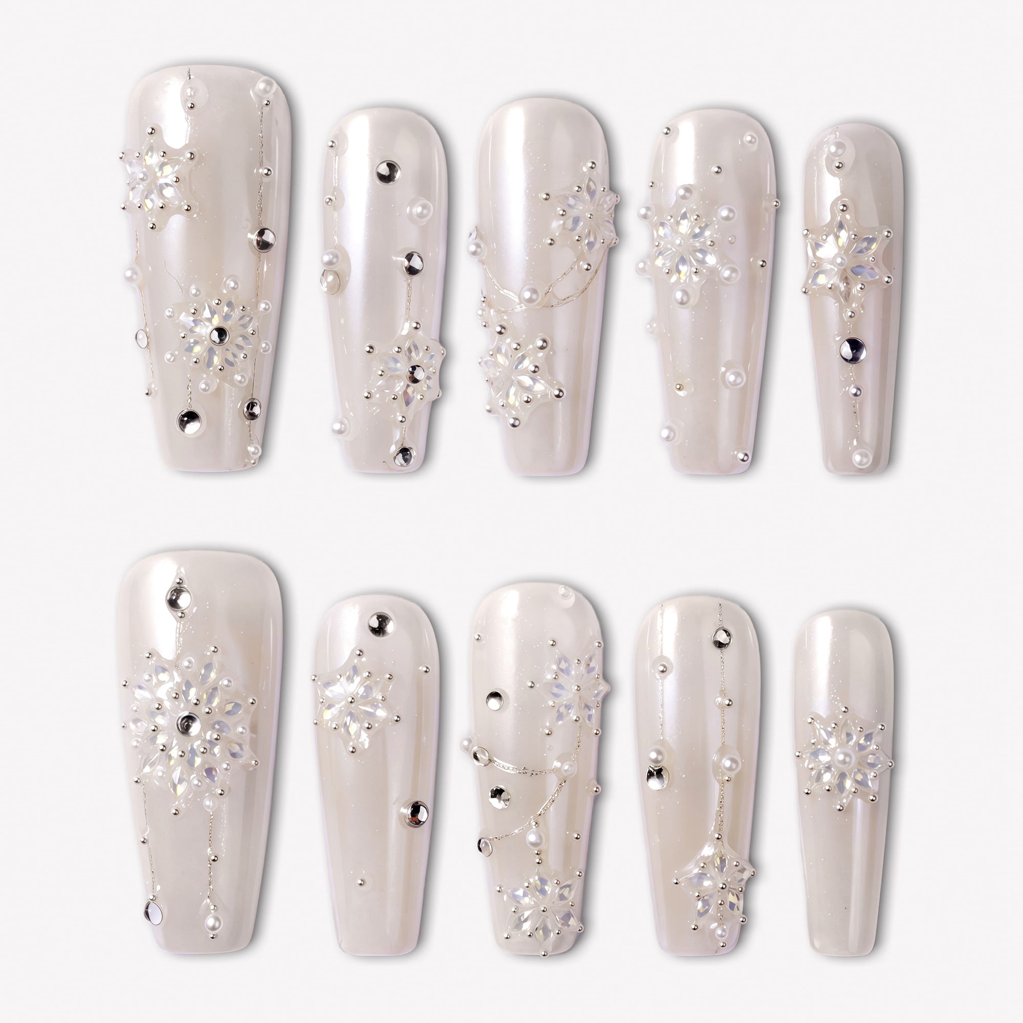 Snowfall Sonata Handmade Press On Nails