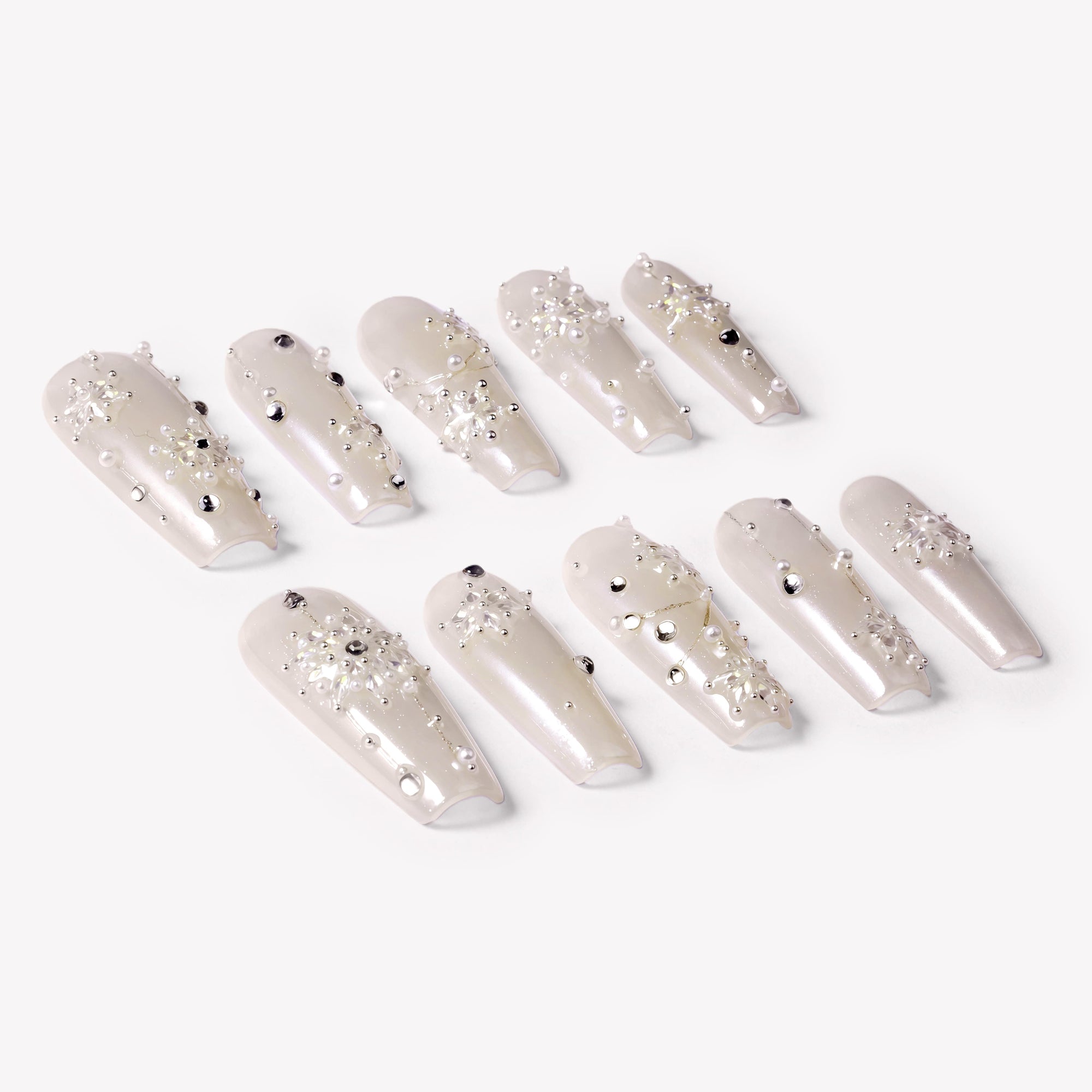 Snowfall Sonata Handmade Press On Nails