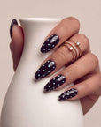 Choco Sky Dots Handmade Press On Nails