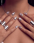 Pink Bijou Chrome Handmade Press On Nails