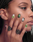 Pink Caladium Handmade Press On Nails