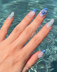 Azure Bloom Handmade Press On Nails