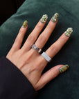 Emerald Crown Handmade Press On Nails