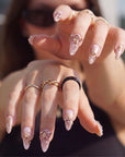 Gilded Petal Waltz Handmade Press On Nails