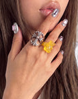 Pink Bijou Chrome Handmade Press On Nails