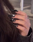 Louboutin Pearl Noir Handmade Press On Nails