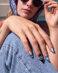 Winter Gridlight Handmade Press On Nails