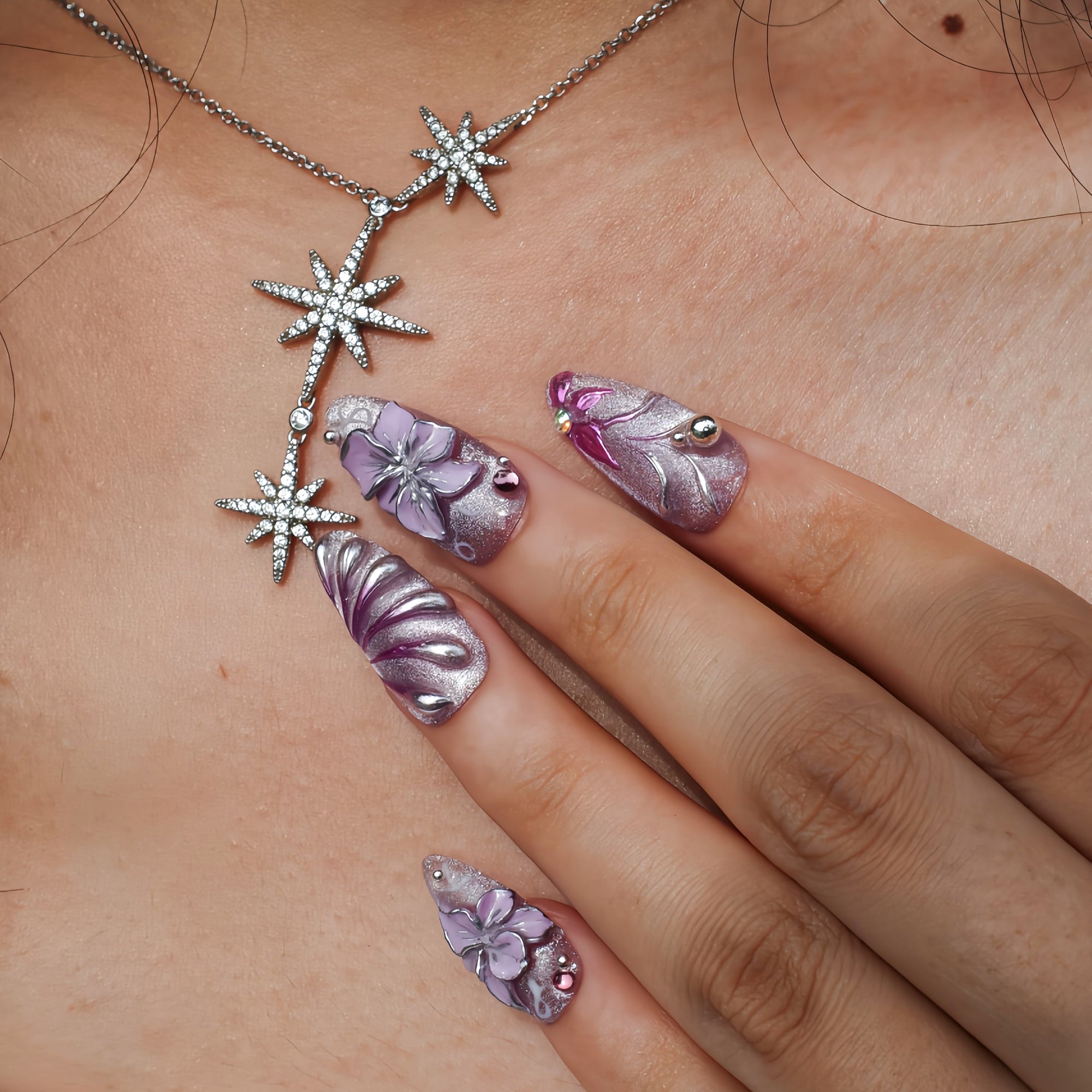 Purple Dream Handmade Press On Nails