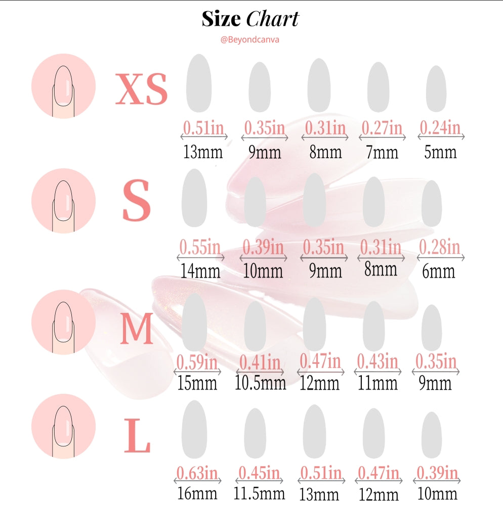 V Letter French Long Almond Palette Handmade Press On Nails