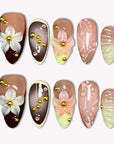 Twilight Flora Handmade Press On Nails