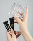 Lamp-Free Nail Glue & Remover Kit with 1 set of French Nails