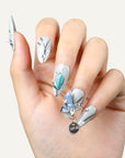 Midnight Frost Handmade Press On Nails