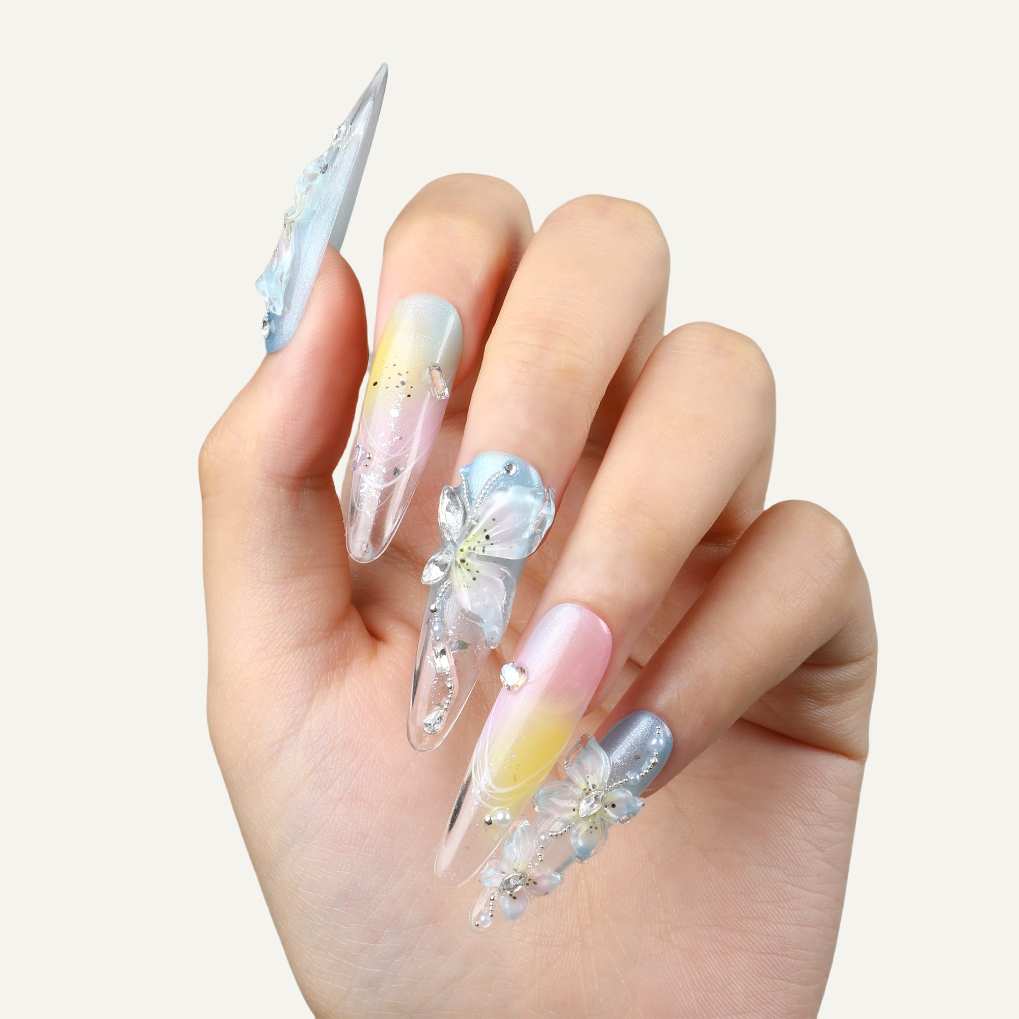 Serenity Bloom Handmade Press On Nails