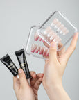 Lamp-Free Nail Glue & Remover Kit with 2 Sets of French Nails