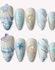 Seafoam Kiss Handmade Press On Nails