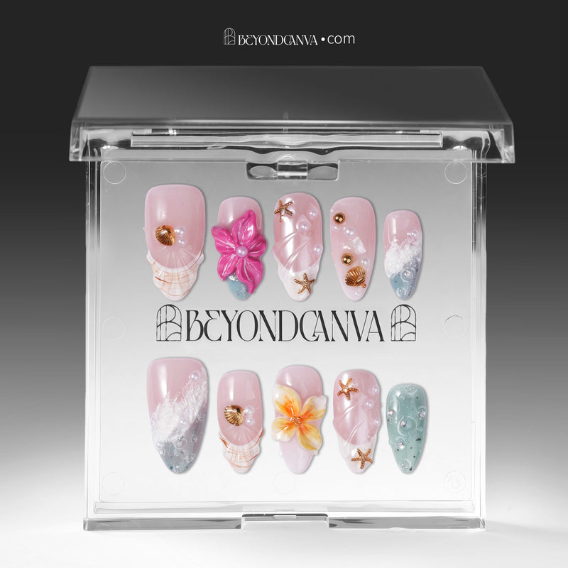 Sea Bloom Handmade Press On Nails