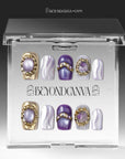Amethyst Wisdom & Crown Intuition Handmade Press On Nails