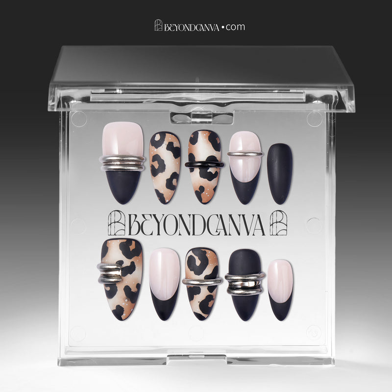 Leopard Metal Handmade Press On Nails