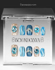 Aquamarine Regal Handmade Press On Nails