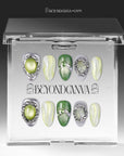 Green Quartz Career & Vitality Handmade Press On Nails