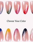 Side Bangs French Long Almond Palette Handmade Press On Nails