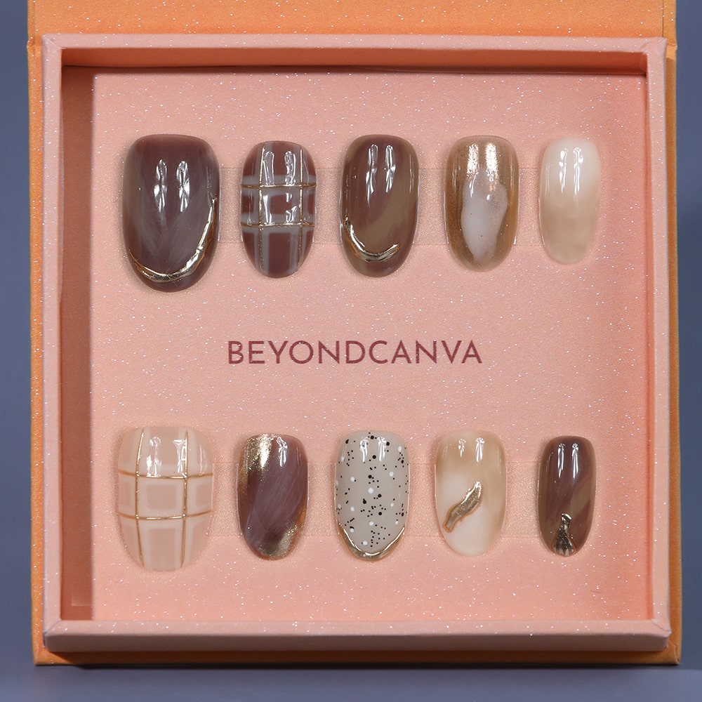 Mocha Delight Handmade Press On Nails