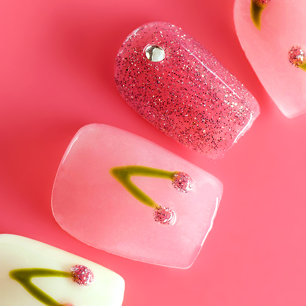 Sweet Cherry Sundae Handmade Press On Nails