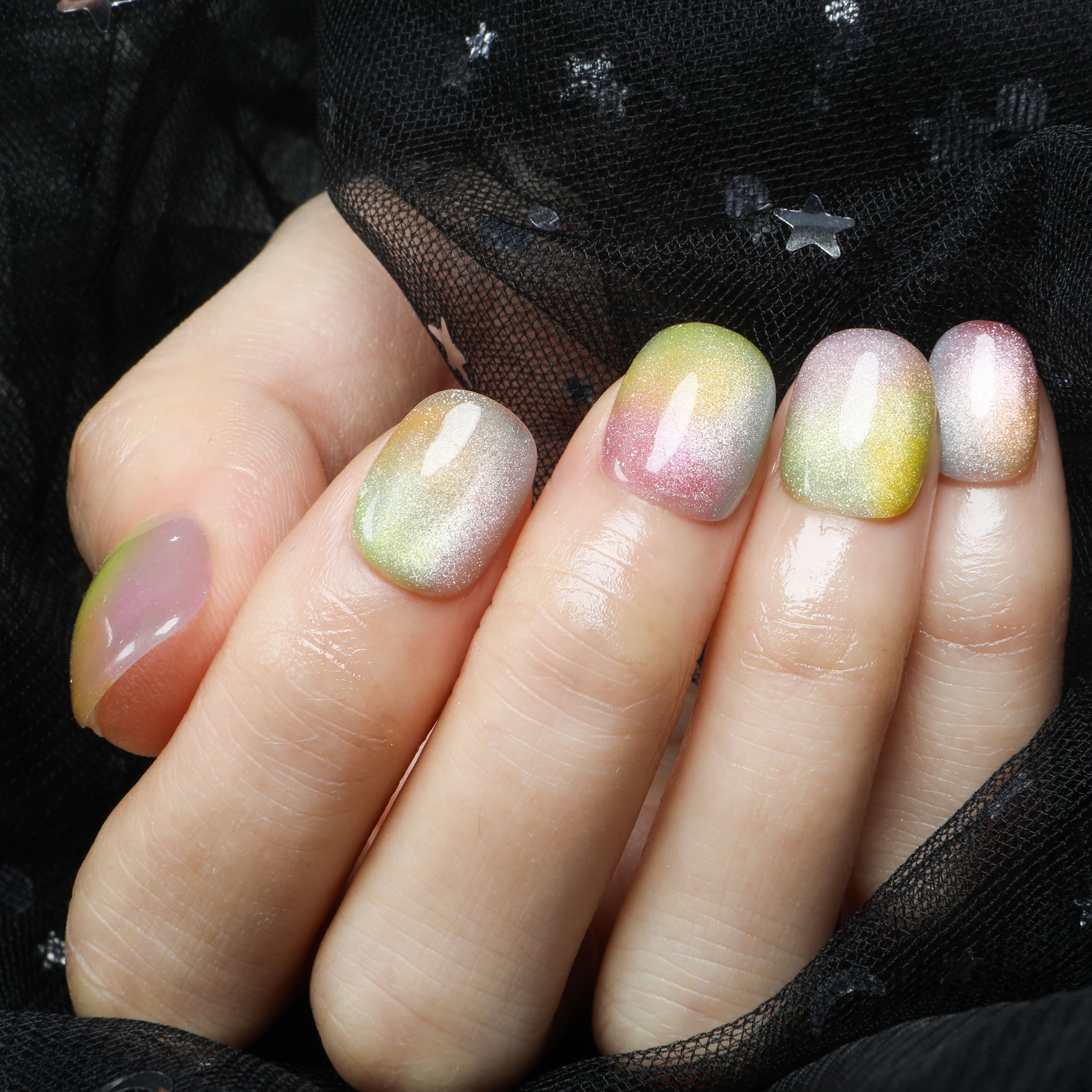 Rainbow Mist Handmade Press On Nails