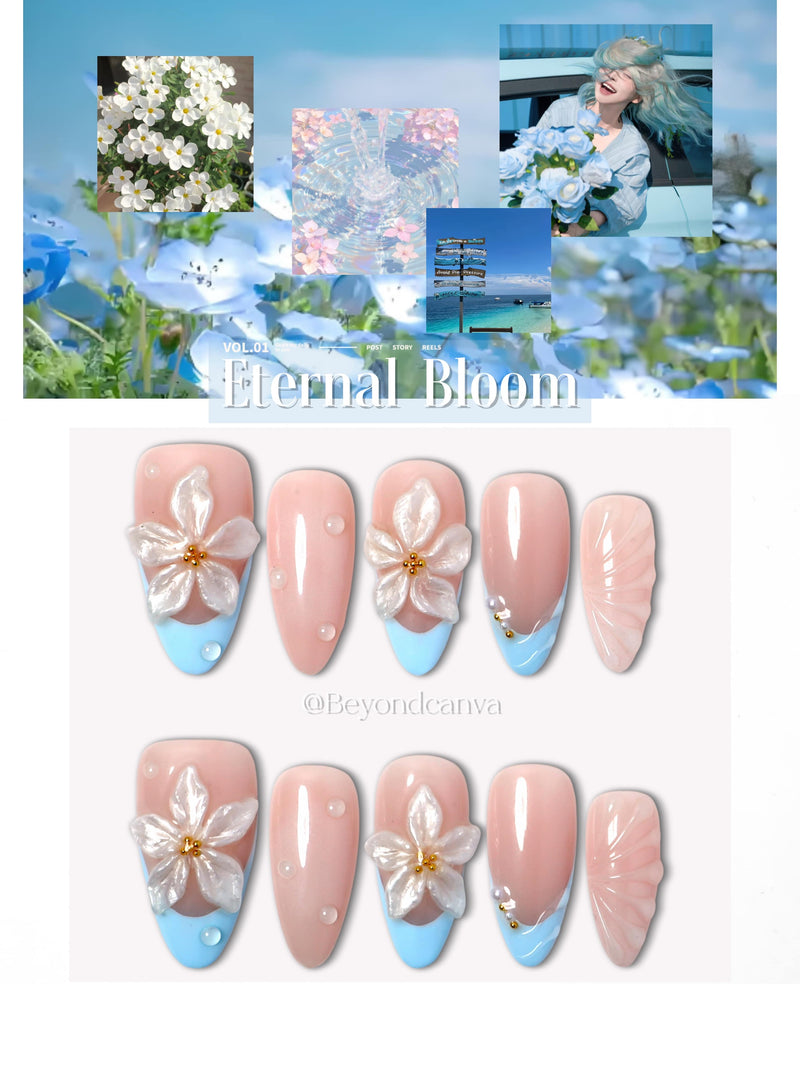 Eternal Bloom Handmade Press On Nails