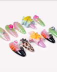 Tropical Cyber-Shell Handmade Press On Nails