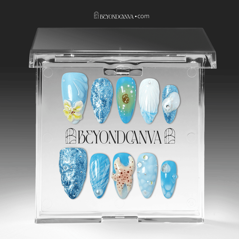 Ocean's Embrace Handmade Press On Nails